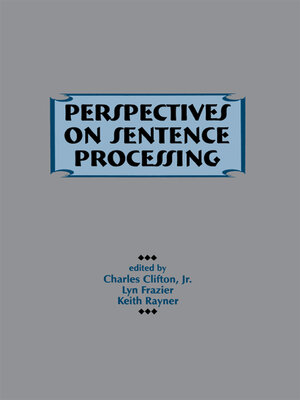 cover image of Perspectives on Sentence Processing